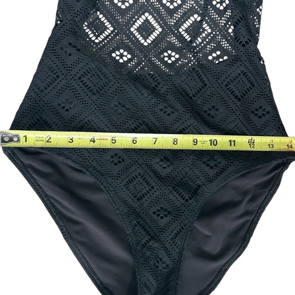 Aerie Elegant Black Lace Crochet One-Piece Swimsuit, Size S/P - Picture 5 of 8